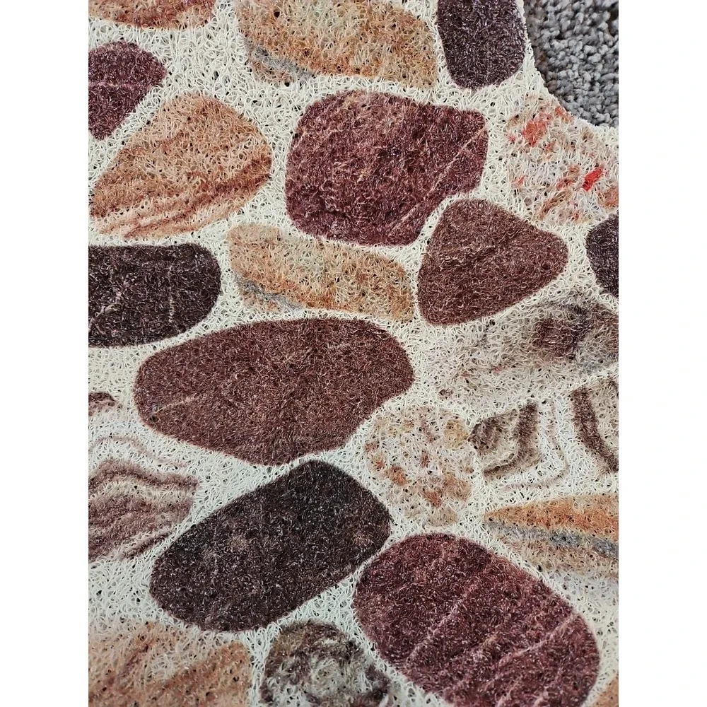 Homby's Square Loofah Shower Bath Mat Pebble Style Coffee/browns
